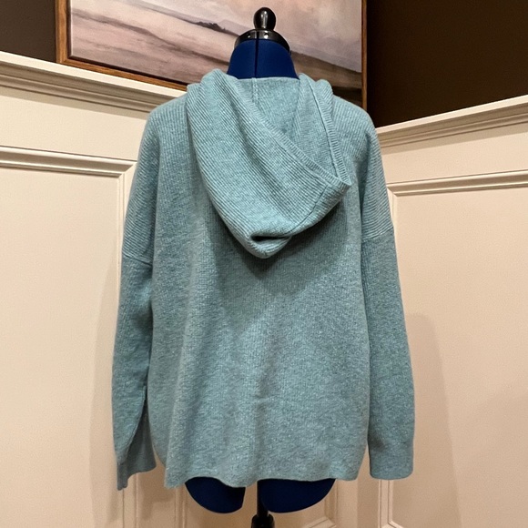 NWOT Waffle Knit Ribbed Hoodie Hooded Pullover JJill - Picture 2 of 12